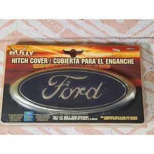 Bully Trailer Hitch Receiver Cover, Chrome Ford Logo CR-211 Fits 1 1/4” & 2” rec